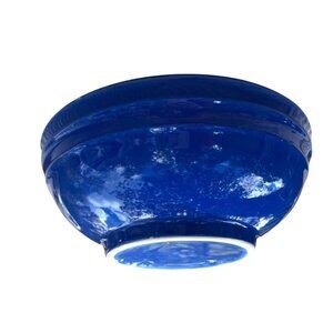 Vintage 9" Blue & White Ceramic Bowl Farmhouse Rustic Cottage Farmhouse Decor